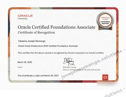 Oracle: Foundations Associate