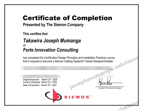 Siemon: Siemon Cabling System Trained Designer/Installer